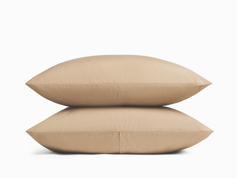 Paire de taies d'oreiller compatibles : 100% pur coton naturel